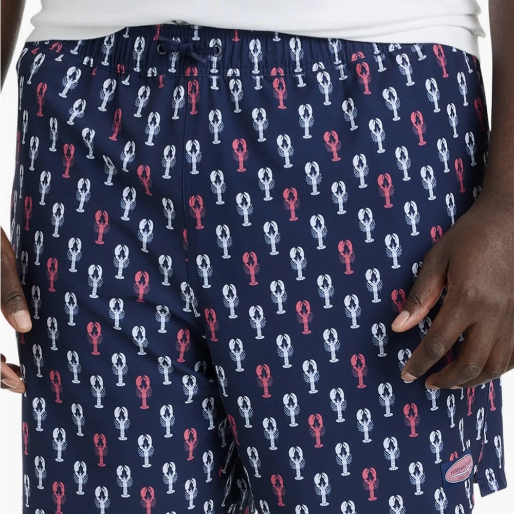 Vineyard Vines Navy Lobster Print Swim Trunks